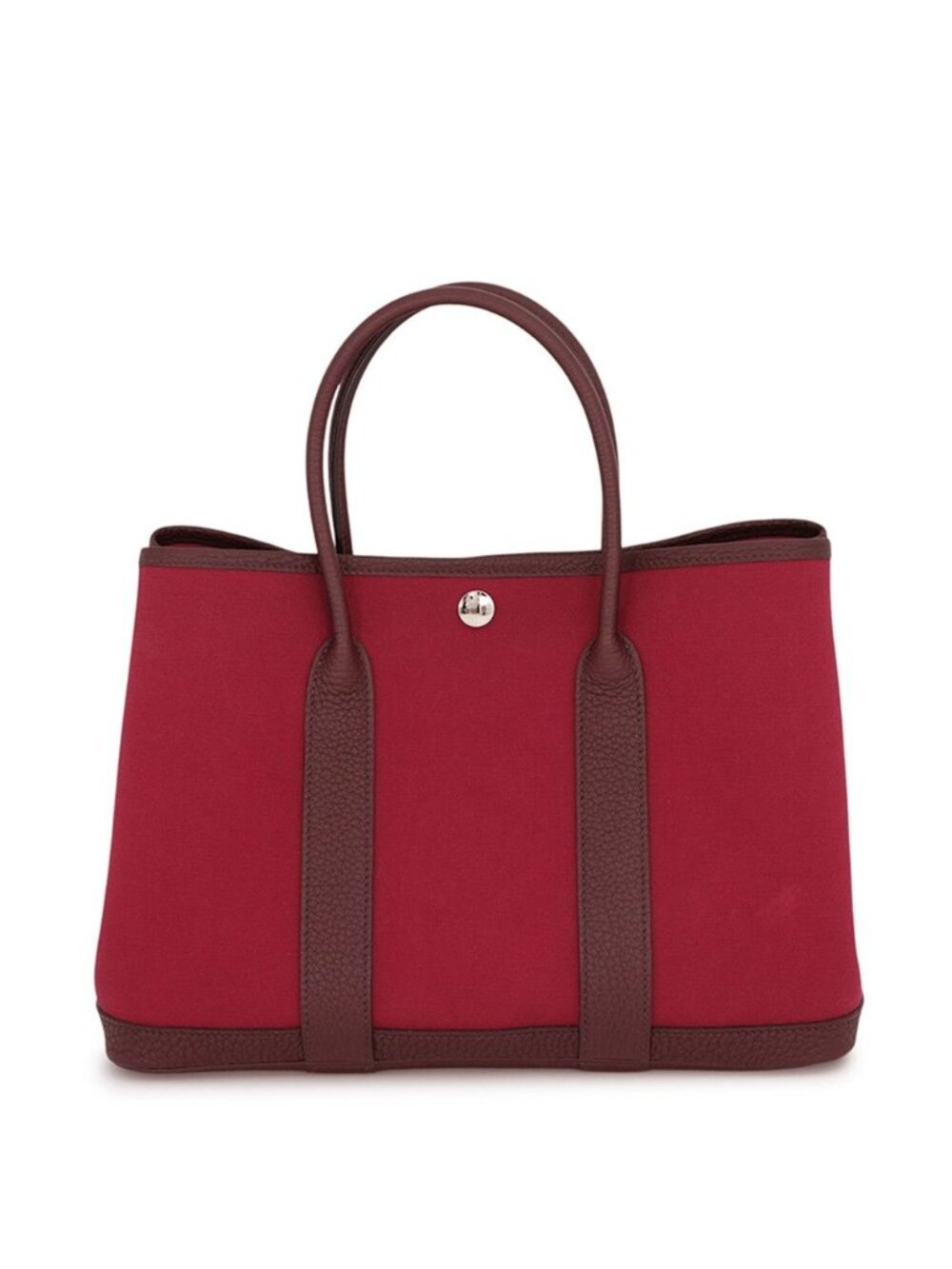 Hermes Garden Party TPM Verso Ruby Rouge Sellier Rose Bubblegum Silver Toile